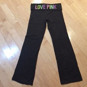 Long black PINK yoga pants